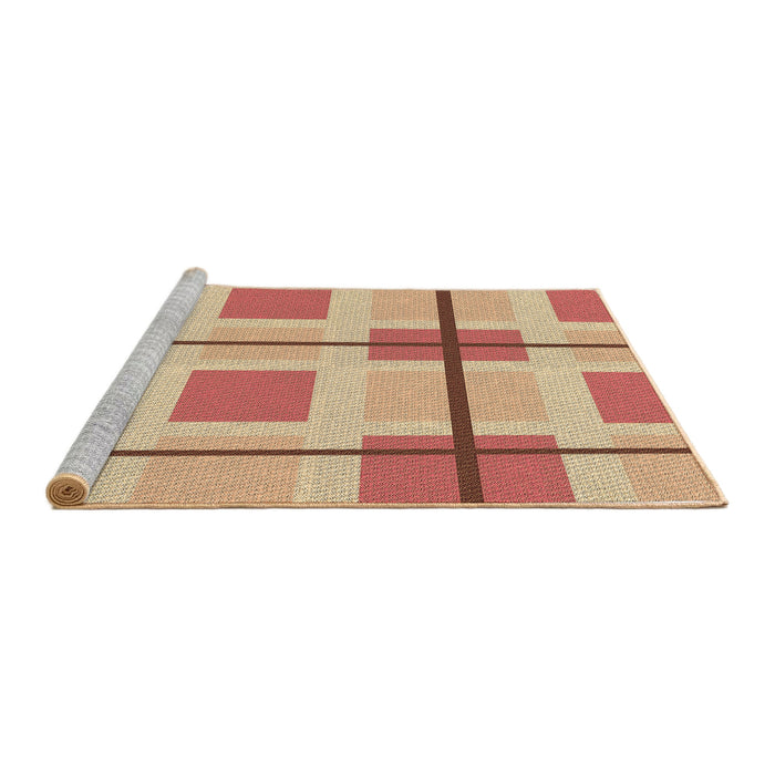 Sideview of Machine Washable Transitional Red Rug, wshpat1104brn