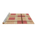 Sideview of Machine Washable Transitional Red Rug, wshpat1104brn