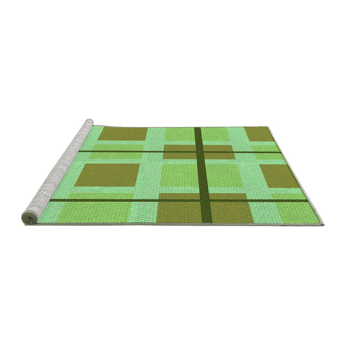 Sideview of Machine Washable Transitional Green Rug, wshpat1104grn