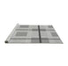 Sideview of Machine Washable Transitional Platinum Silver Gray Rug, wshpat1104gry