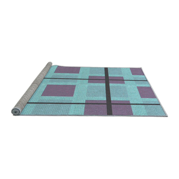 Sideview of Machine Washable Transitional Slate Blue Grey Blue Rug, wshpat1104lblu