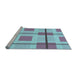 Sideview of Machine Washable Transitional Slate Blue Grey Blue Rug, wshpat1104lblu