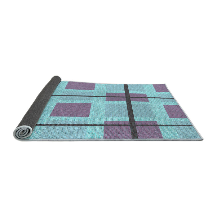 Thickness of Patterned Slate Blue Grey Blue Rug, pat1104lblu
