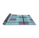 Thickness of Patterned Slate Blue Grey Blue Rug, pat1104lblu