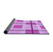 Thickness of Patterned Pastel Purple Pink Rug, pat1104pur