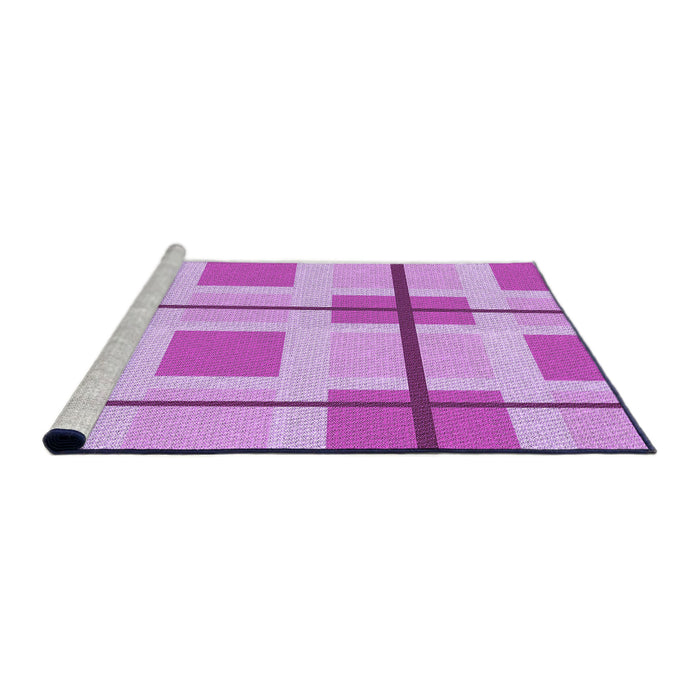 Sideview of Machine Washable Transitional Pastel Purple Pink Rug, wshpat1104pur