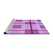 Sideview of Machine Washable Transitional Pastel Purple Pink Rug, wshpat1104pur