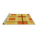 Sideview of Machine Washable Transitional Bright Gold Yellow Rug, wshpat1104yw