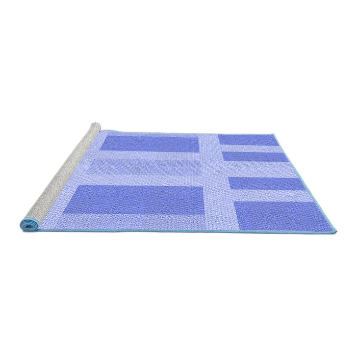 Sideview of Machine Washable Transitional Light Slate Blue Rug, wshpat1106blu