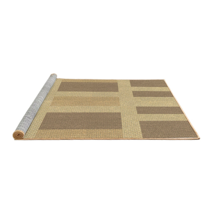 Sideview of Machine Washable Transitional Copper Brown Rug, wshpat1106brn