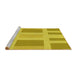 Sideview of Machine Washable Transitional Yellow Rug, wshpat1106yw