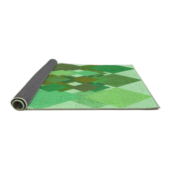 Thickness of Patterned Dark Lime Green Rug, pat1107grn