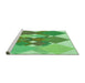 Sideview of Machine Washable Transitional Dark Lime Green Rug, wshpat1107grn