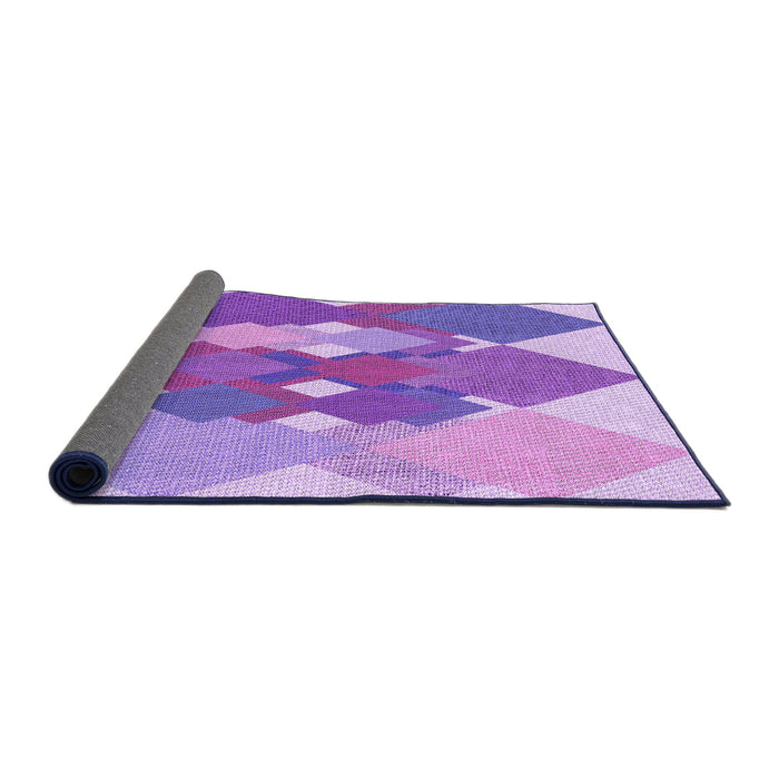 Thickness of Patterned Mauve Purple Rug, pat1107pur