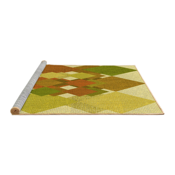 Sideview of Machine Washable Transitional Bold Yellow Rug, wshpat1107yw
