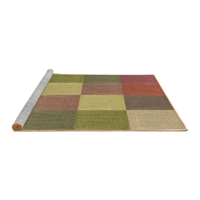 Sideview of Machine Washable Transitional Chestnut Red Rug, wshpat1108brn