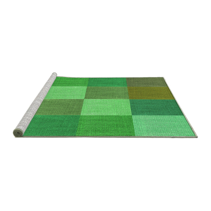 Sideview of Machine Washable Transitional Dark Lime Green Rug, wshpat1108grn