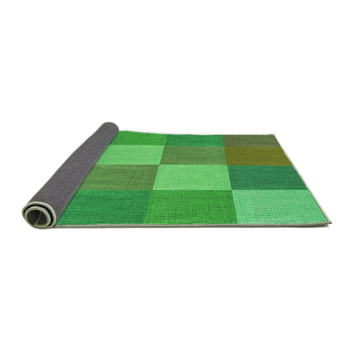 Thickness of Patterned Dark Lime Green Rug, pat1108grn