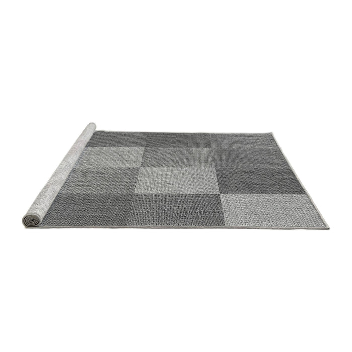 Sideview of Machine Washable Transitional Ash Gray Rug, wshpat1108gry