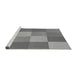 Sideview of Machine Washable Transitional Ash Gray Rug, wshpat1108gry