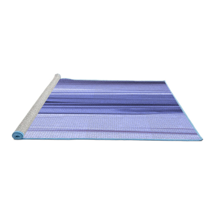 Sideview of Machine Washable Transitional Jeans Blue Rug, wshpat1109blu