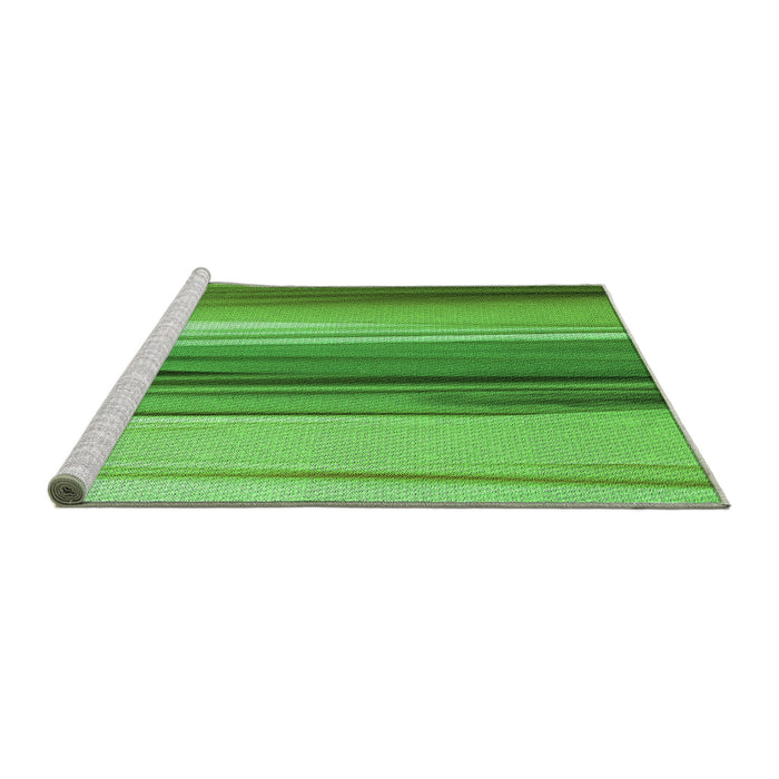 Sideview of Machine Washable Transitional Emerald Green Rug, wshpat1109grn