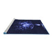 Sideview of Machine Washable Transitional Night Blue Rug, wshpat111blu