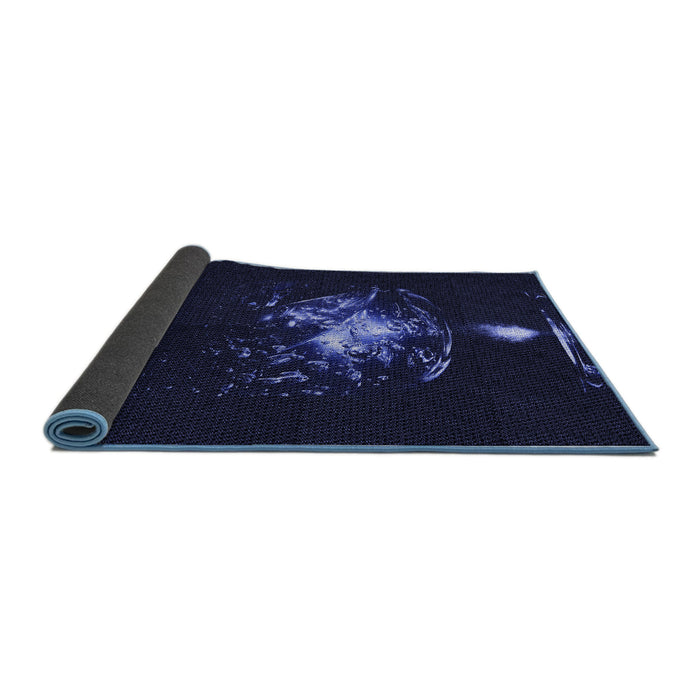 Thickness of Patterned Night Blue Rug, pat111blu