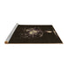 Sideview of Machine Washable Transitional Black Rug, wshpat111brn