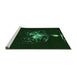 Sideview of Machine Washable Transitional Deep Emerald Green Rug, wshpat111grn