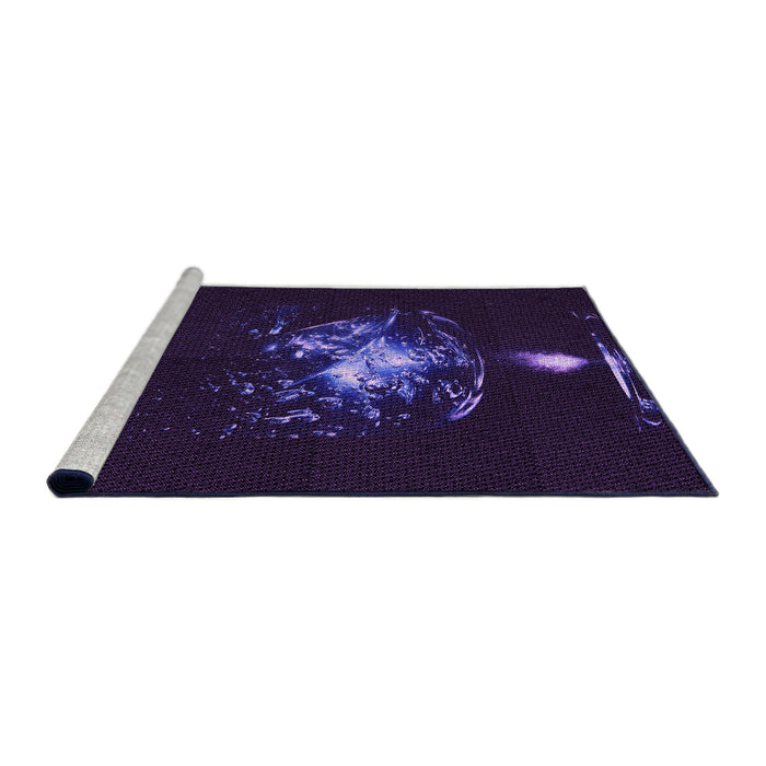 Sideview of Machine Washable Transitional Purple Rug, wshpat111pur