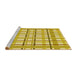 Sideview of Machine Washable Transitional Bold Yellow Rug, wshpat1110yw