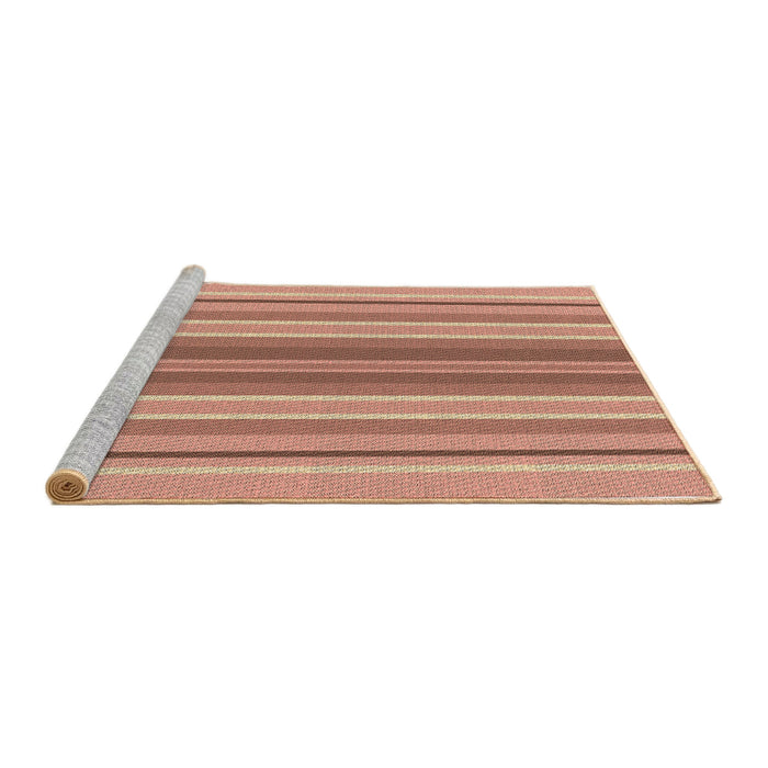 Sideview of Machine Washable Transitional Light Salmon Rose Pink Rug, wshpat1111brn