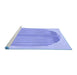 Sideview of Machine Washable Transitional Light Slate Blue Rug, wshpat1112blu