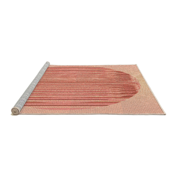 Sideview of Machine Washable Transitional Bright Orange Rug, wshpat1112org