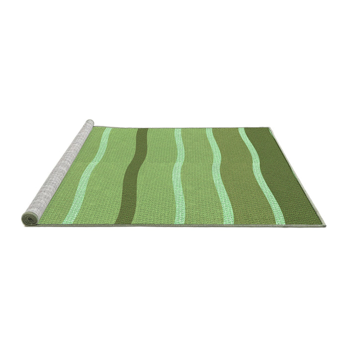 Sideview of Machine Washable Transitional Yellow Green Rug, wshpat1113grn