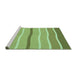 Sideview of Machine Washable Transitional Yellow Green Rug, wshpat1113grn