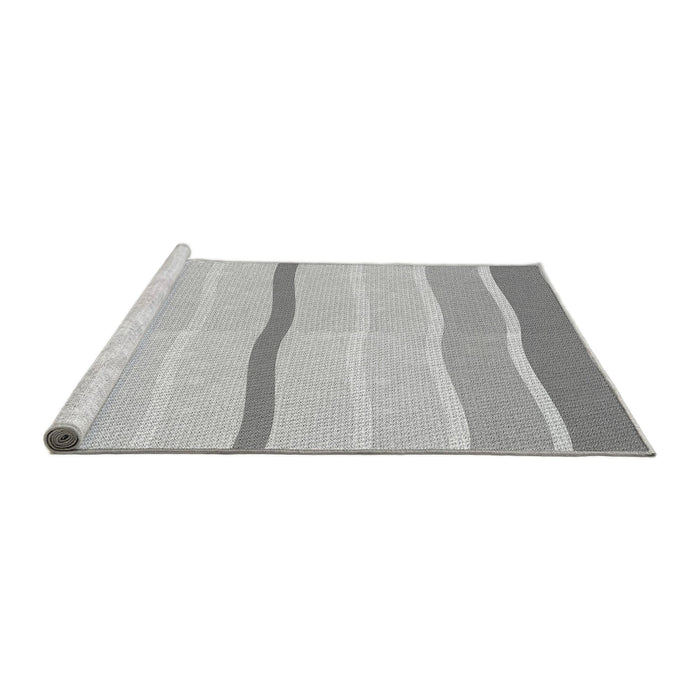 Sideview of Machine Washable Transitional Gunmetal Gray Rug, wshpat1113gry