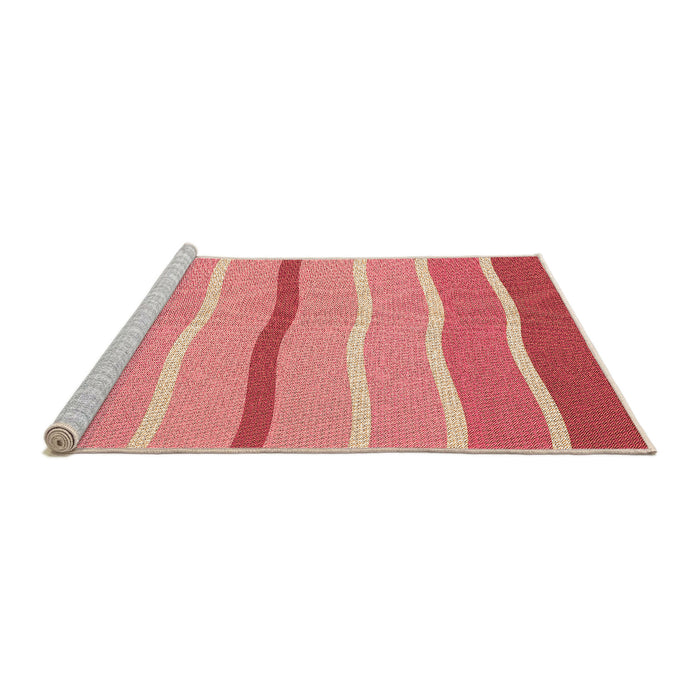 Sideview of Machine Washable Transitional Light Salmon Rose Pink Rug, wshpat1113org