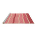 Sideview of Machine Washable Transitional Light Salmon Rose Pink Rug, wshpat1113org