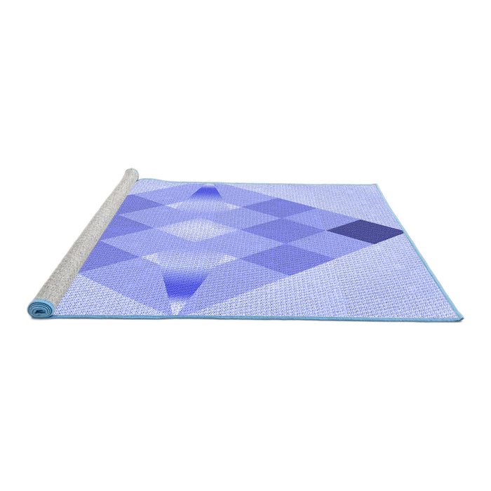 Sideview of Machine Washable Transitional Light Slate Blue Rug, wshpat1114blu