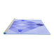 Sideview of Machine Washable Transitional Light Slate Blue Rug, wshpat1114blu