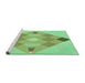 Sideview of Machine Washable Transitional Jade Green Rug, wshpat1114grn