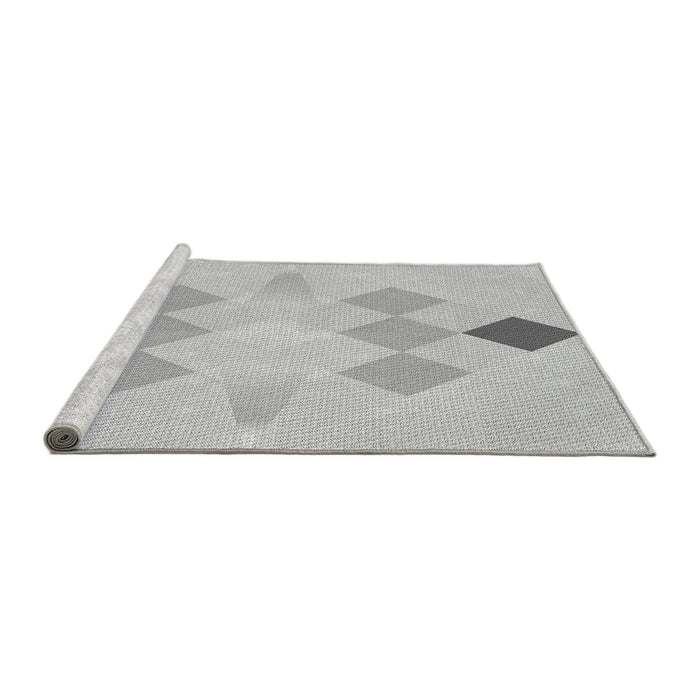 Sideview of Machine Washable Transitional Dark Gray Rug, wshpat1114gry