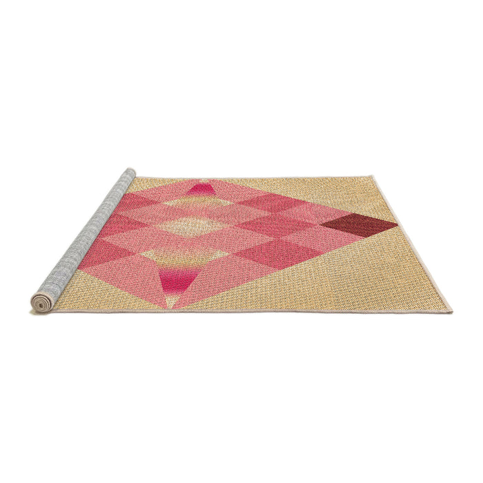 Sideview of Machine Washable Transitional Yellow Rug, wshpat1114org