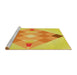 Sideview of Machine Washable Transitional Neon Orange Rug, wshpat1114yw