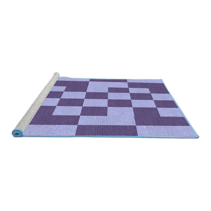 Sideview of Machine Washable Transitional Purple Mimosa Purple Rug, wshpat1115blu