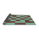 Thickness of Patterned Medium Aqua Marine Green Rug, pat1115lblu