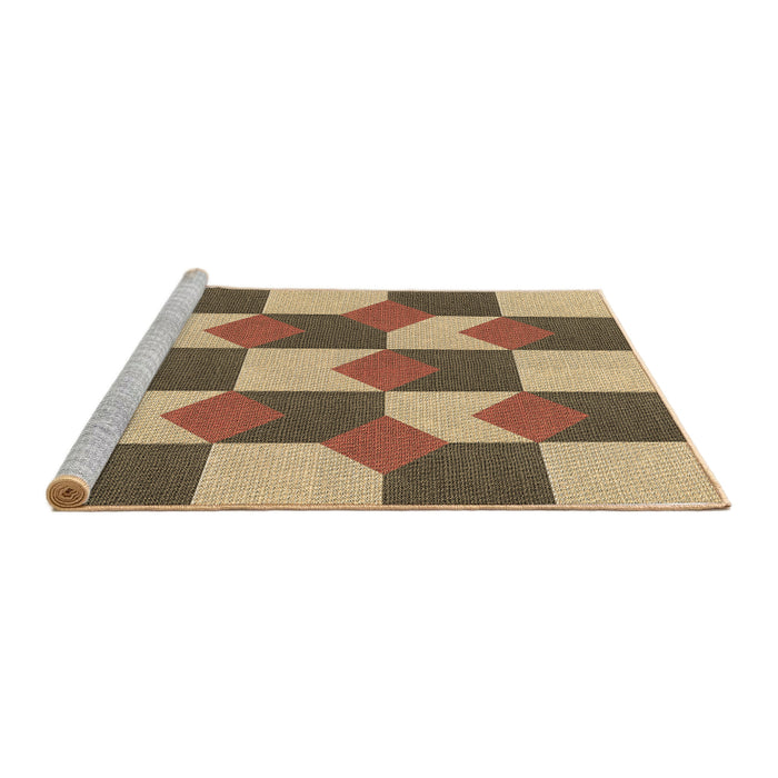 Sideview of Machine Washable Transitional Saddle Brown Rug, wshpat1116brn