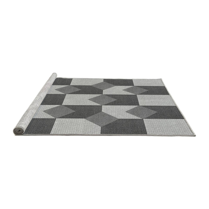 Sideview of Machine Washable Transitional Silver Gray Rug, wshpat1116gry